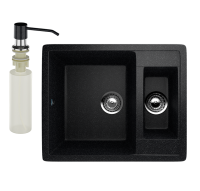 Мойка кухонная Ulgran U-106 308 черная + дозатор U-01 черный Мойка кухонная Ulgran U-106 308 черная + дозатор U-01 черный