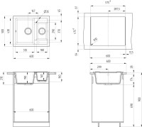 Мойка кухонная Ulgran U-106 308 черная + дозатор U-01 черный Мойка кухонная Ulgran U-106 308 черная + дозатор U-01 черный