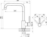 Смеситель для кухни Granula Kitchen Space 7110 матовая сталь Смеситель для кухни Granula Kitchen Space 7110 матовая сталь