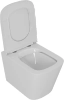 Унитаз подвесной D&K Quadro белый, безободковый, с микролифтом