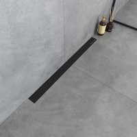 Душевой трап (лоток) Boheme Premium Linear 80 см, черный