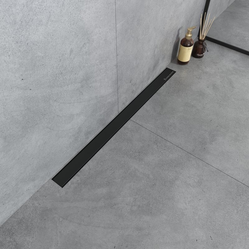 Душевой трап (лоток) Boheme Premium Linear 80 см, черный