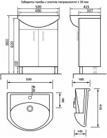 Мебель для ванной комнаты Orange Samara 50 белый глянец