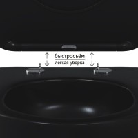Унитаз подвесной Berges Ventas Rimless 082136 с микролифтом, матовый черный