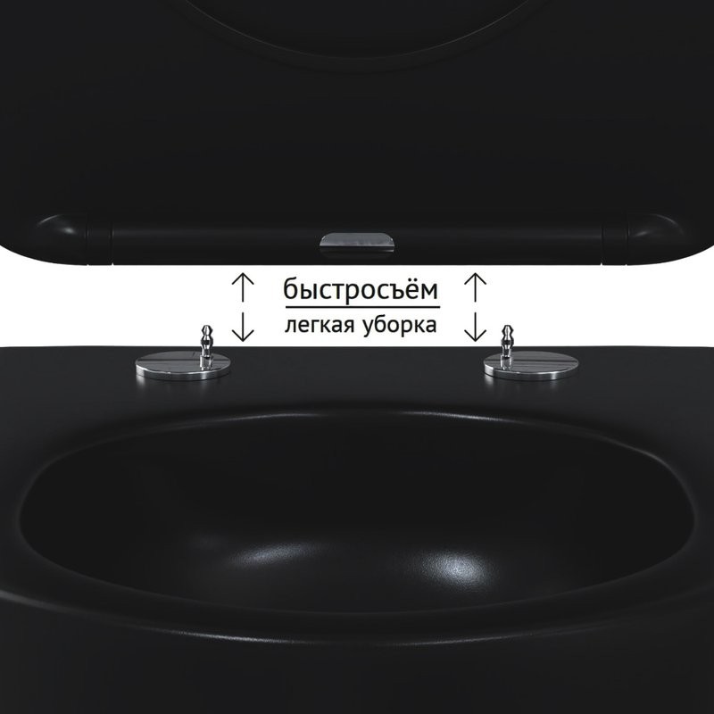 Унитаз подвесной Berges Ventas Rimless 082136 с микролифтом, матовый черный