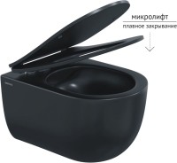 Унитаз подвесной Berges Ventas Rimless 082136 с микролифтом, матовый черный