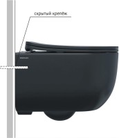 Унитаз подвесной Berges Ventas Rimless 082136 с микролифтом, матовый черный