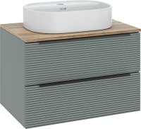Тумба с раковиной Runo Орлеан 70 зеленая, дуб натуральный, раковина Nuovo 50
