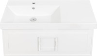 Тумба с раковиной La Fenice Cubo 90 L, белая, ручка белая