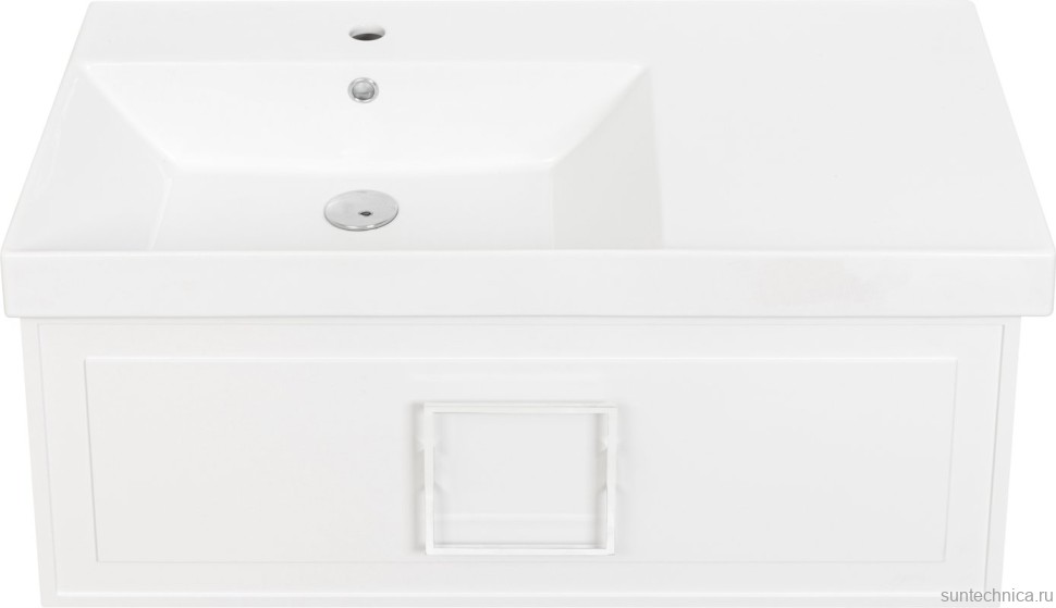 Тумба с раковиной La Fenice Cubo 90 L, белая, ручка белая