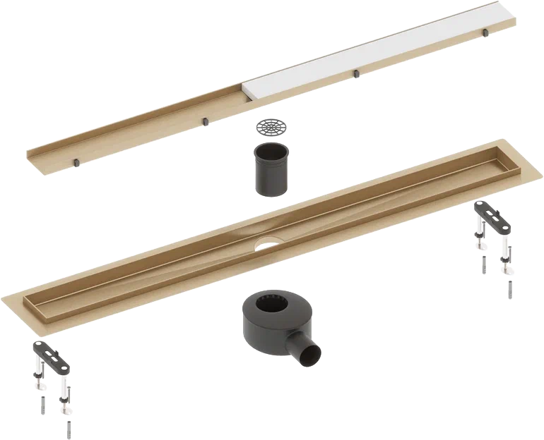 Душевой трап (лоток) Timo Drain Systems DS230206/17 600 двусторонняя панель plate под плитку, золото матовое