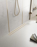 Душевой трап (лоток) Timo Drain Systems DS230206/17 600 двусторонняя панель plate под плитку, золото матовое
