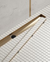 Душевой трап (лоток) Timo Drain Systems DS230206/17 600 двусторонняя панель plate под плитку, золото матовое