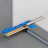 Душевой трап (лоток) Timo Drain Systems DS230206/17 600 двусторонняя панель plate под плитку, золото матовое