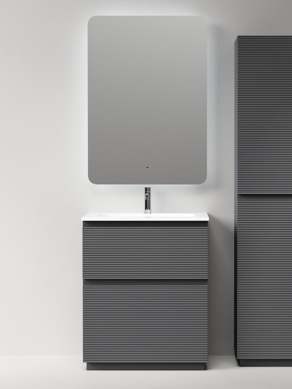 Мебель для ванной комнаты Sancos Folk Floor 70 напольная, grey soft, раковина CN7031