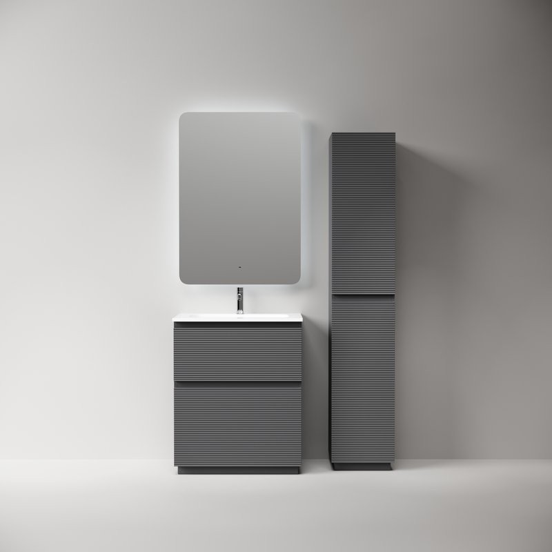 Мебель для ванной комнаты Sancos Folk Floor 70 напольная, grey soft, раковина CN7031