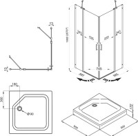 Душевой уголок Triton Тау -Блэк Щ0000054038 90х90