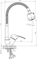 Смеситель для кухни Rossinka A A35-26 с гибким изливом