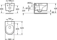 Унитаз подвесной Wellsee Eclatant 182615001 безободковый, с микролифтом, глянцевый белый