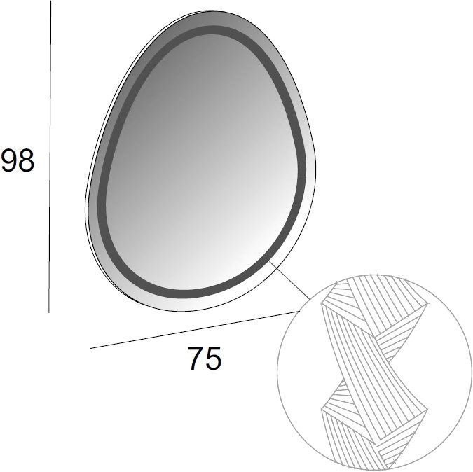Зеркало Cezares 44777 98x75 с LED-подсветкой