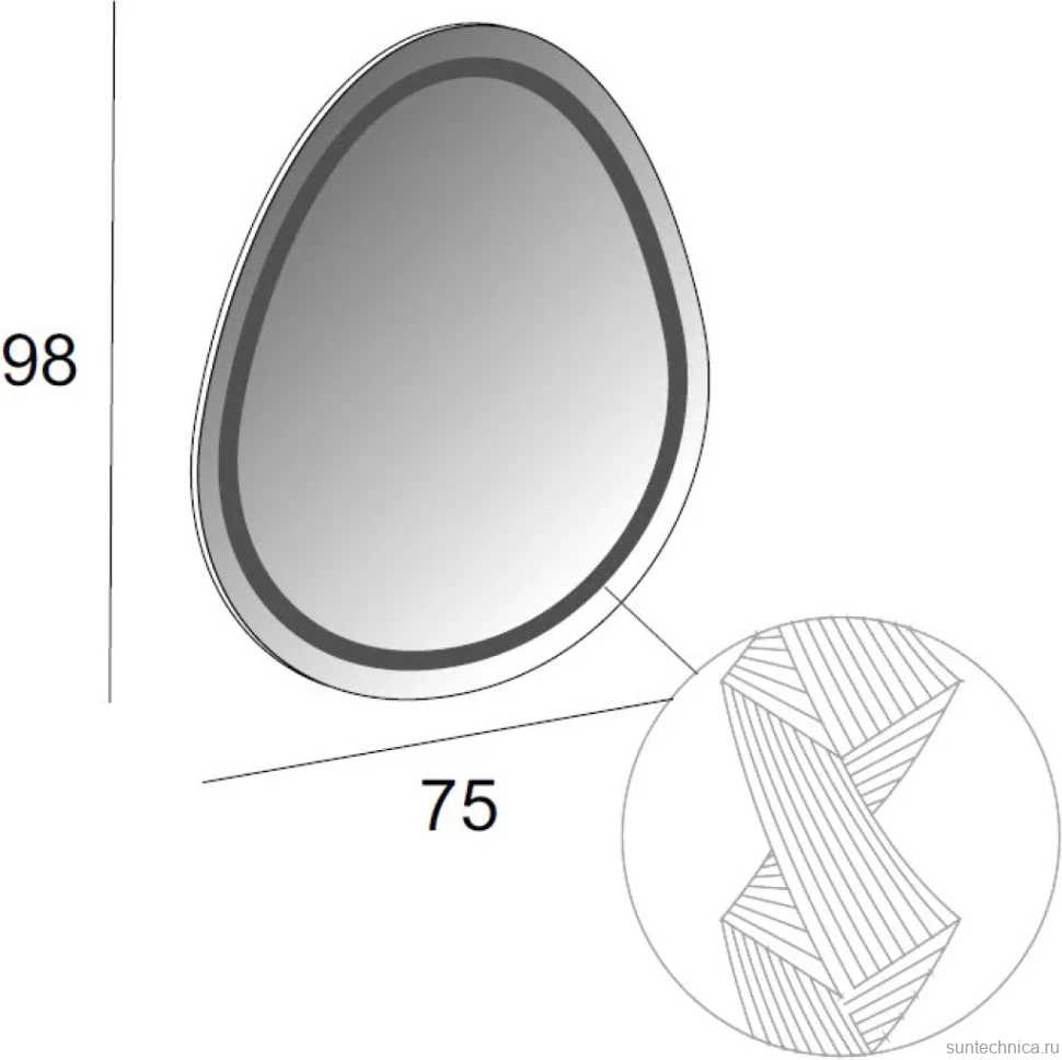 Зеркало Cezares 44777 98x75 с LED-подсветкой