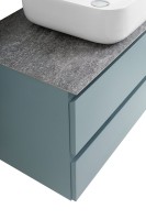 Тумба под раковину со столешницей BelBagno Kraft 90 подвесная, матовая голубая, столешница kep-90-grn