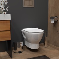 Унитаз подвесной Teymi Ritta T40809 с микрофлитом, безободковый, белый