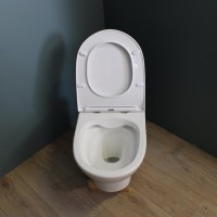 Унитаз подвесной Teymi Ritta T40809 с микрофлитом, безободковый, белый