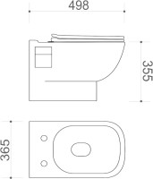Унитаз подвесной Teymi Ritta T40809 с микрофлитом, безободковый, белый