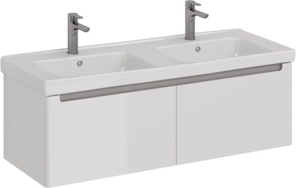 Тумба с раковиной Lemark Buno mini 125 белая глянцевая, 2 ящика