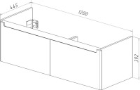 Тумба с раковиной Lemark Buno mini 125 белая глянцевая, 2 ящика