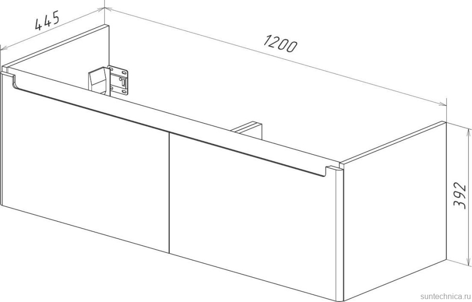 Тумба с раковиной Lemark Buno mini 125 белая глянцевая, 2 ящика