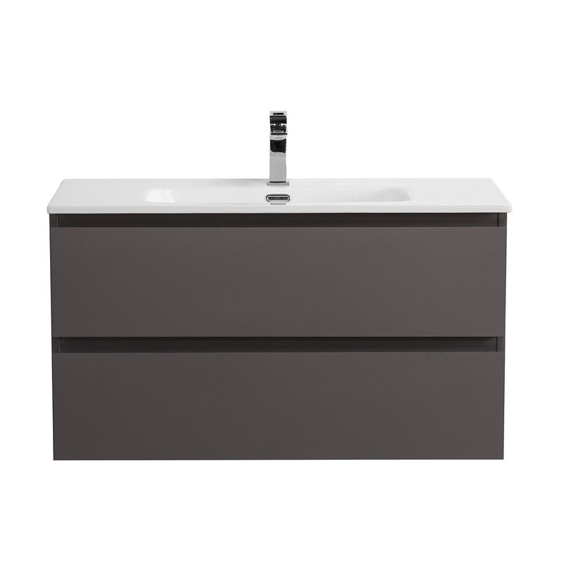 Тумба с раковиной BelBagno Kraft 80 подвесная, матовая темно-серая, раковина bb800etl