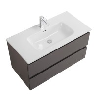 Тумба с раковиной BelBagno Kraft 80 подвесная, матовая темно-серая, раковина bb800etl