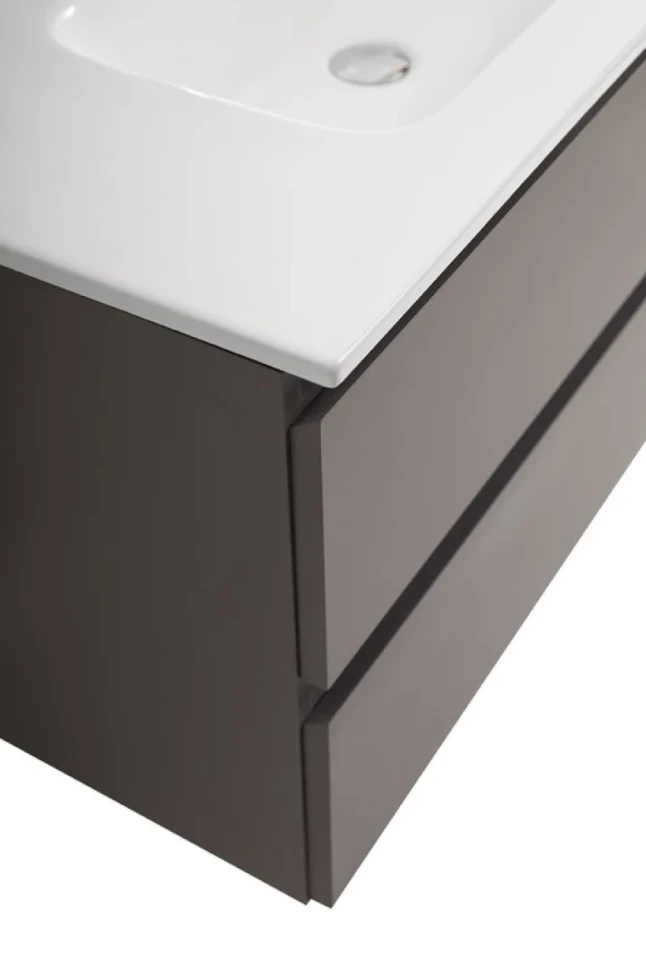 Тумба с раковиной BelBagno Kraft 80 подвесная, матовая темно-серая, раковина bb800etl