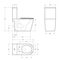 Унитаз-моноблок напольный BelBagno Tre BB673CP-MN-TOR/SC белый