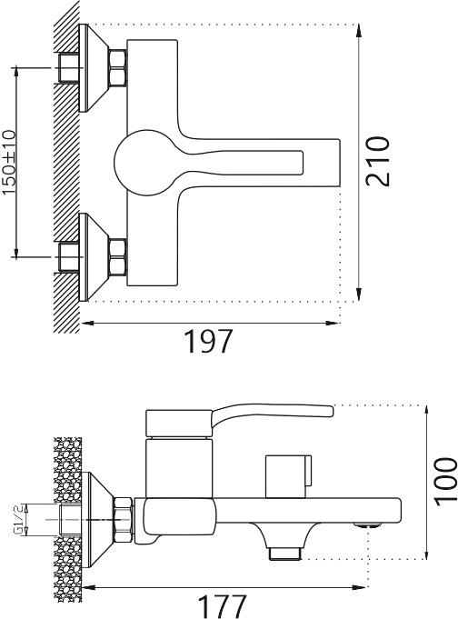 Смеситель для ванны с душем BELZ B60612 хром
