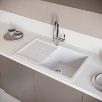 Мойка кухонная Domaci Бьелла DMC-25 белая Мойка кухонная Domaci Бьелла DMC-25 белая