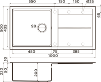 Комплект Мойка Omoikiri Sumi 100A-GB графит + Измельчитель Nagare 500