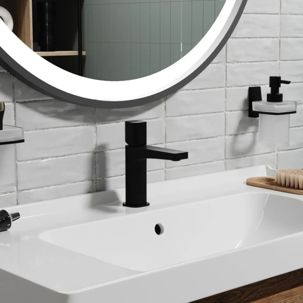 Смеситель для раковины Wasserkraft Nuthe 9103 черный soft-touch