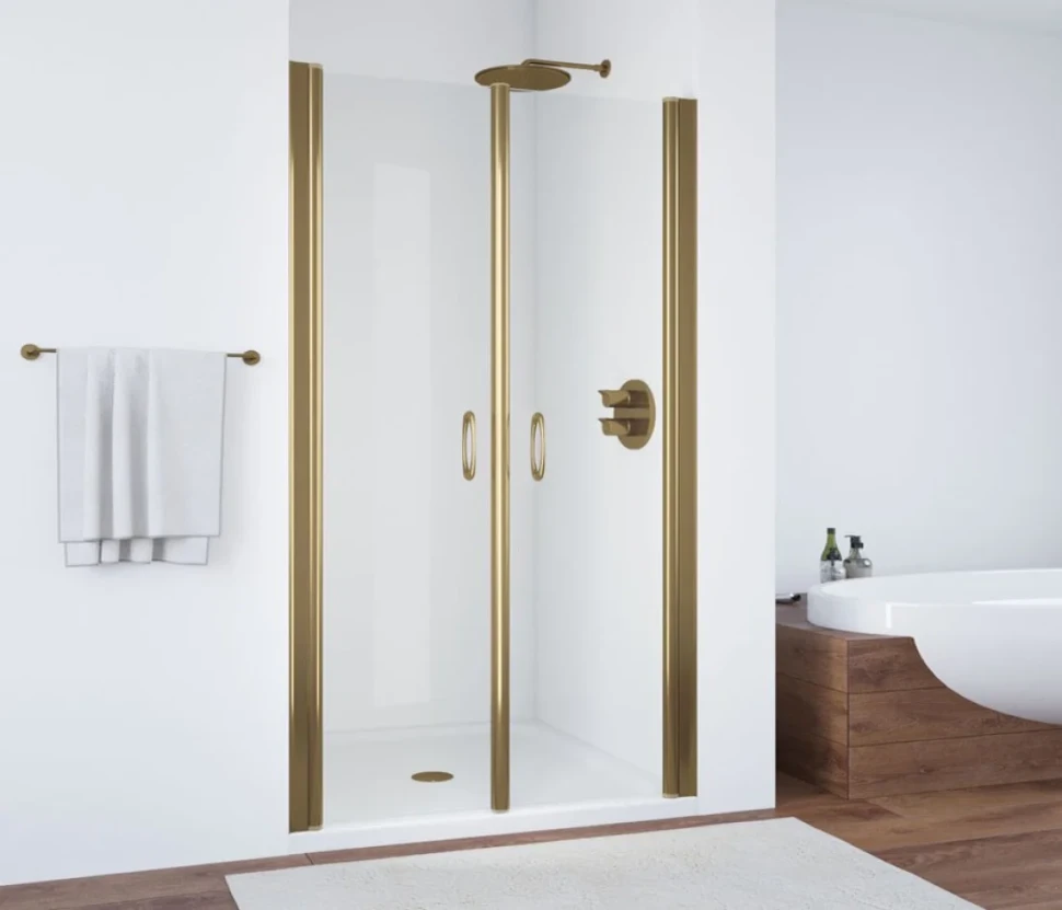 Душевая дверь в нишу Vegas Glass E2P 95 05 01 профиль бронза, стекло прозрачное