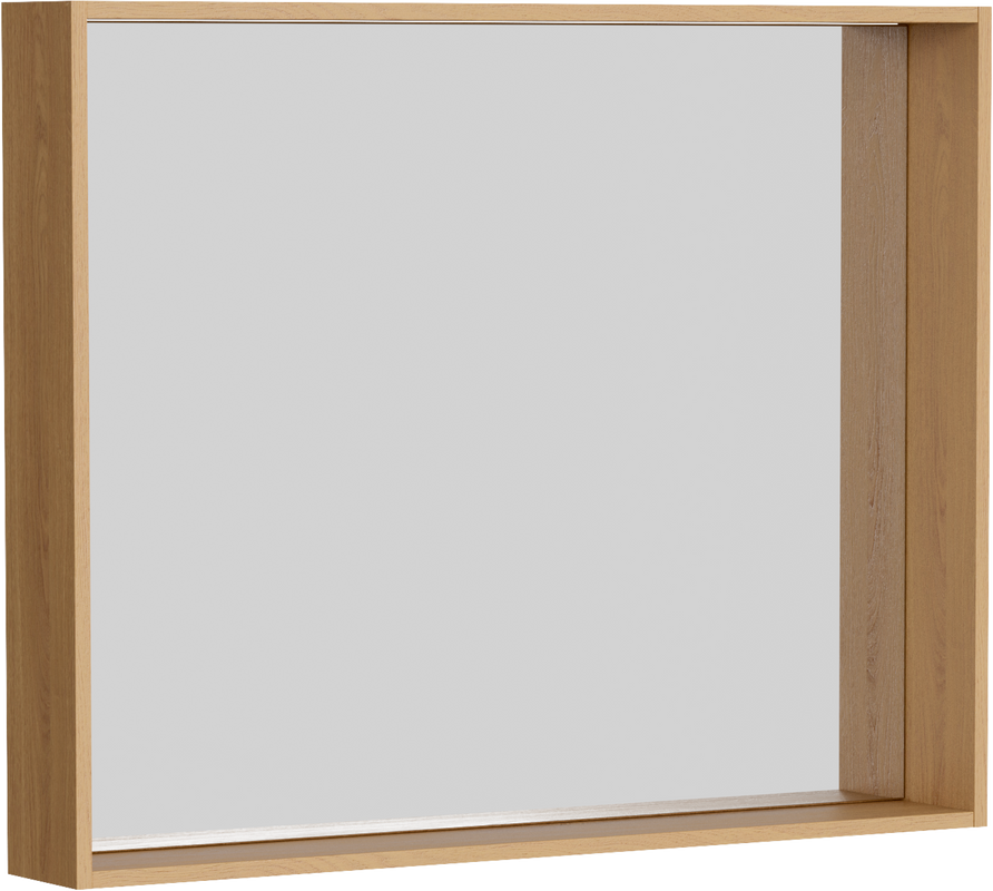Зеркало Aqwella Basic 80х100 дуб золотой, с полкой