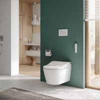 Комплект Унитаз подвесной Toto RP CW542ERY безободковый + Крышка RW TCF801CG с дистанционным управлением + Инсталляция TECE Profil + Крепления TECEprofil 9380014