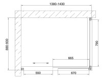 Душевой уголок Vegas Glass ZP+ZPV 140*90 08 10 профиль глянцевый хром, стекло сатин