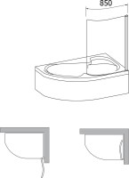 Шторка на ванну Ravak Rosa CVSK1 140/150 R Transparent, профиль блестящий
