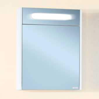 Зеркало-шкаф Бриклаер Палермо 55 белый глянец, с подсветкой