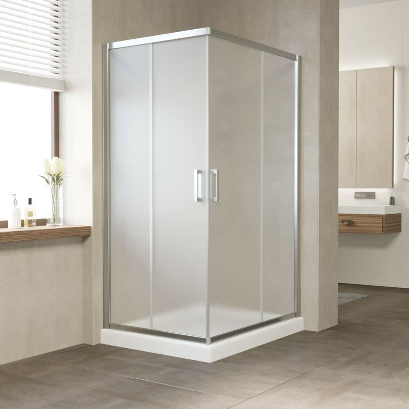 Душевой уголок Vegas Glass ZA-F Tur Novo 110*100 08 10 профиль глянцевый хром, стекло сатин