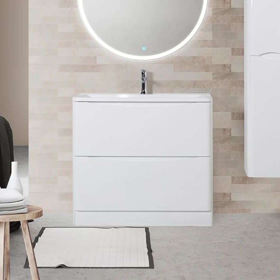 Мебель для ванной комнаты BelBagno Acqua 80 напольная, bianco lucido