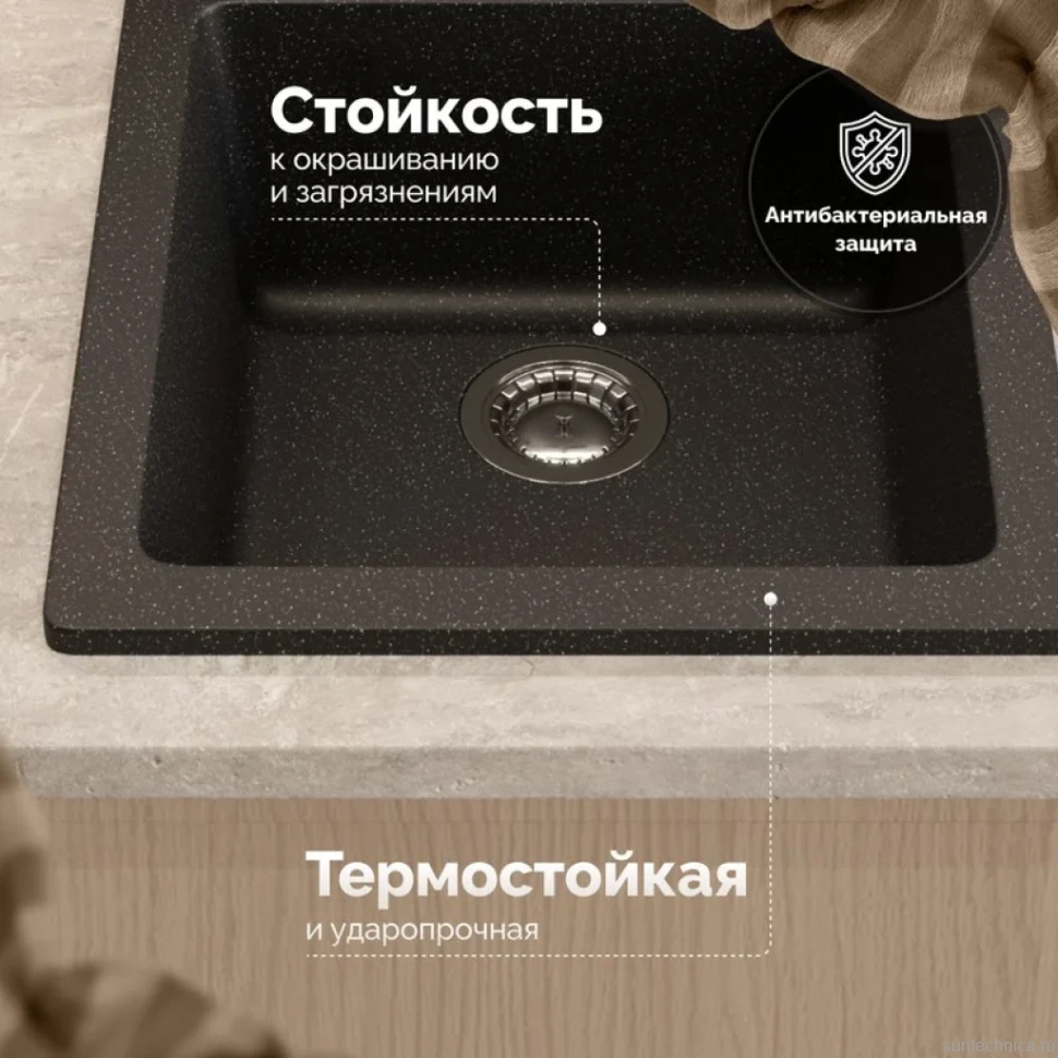 Мойка кухонная Domaci Болонья М-08-002 черная