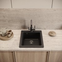 Мойка кухонная Domaci Болонья М-08-002 черная Мойка кухонная Domaci Болонья М-08-002 черная